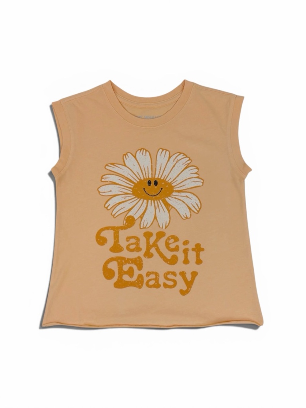 Take It Easy Daisy Tank Top - Peach